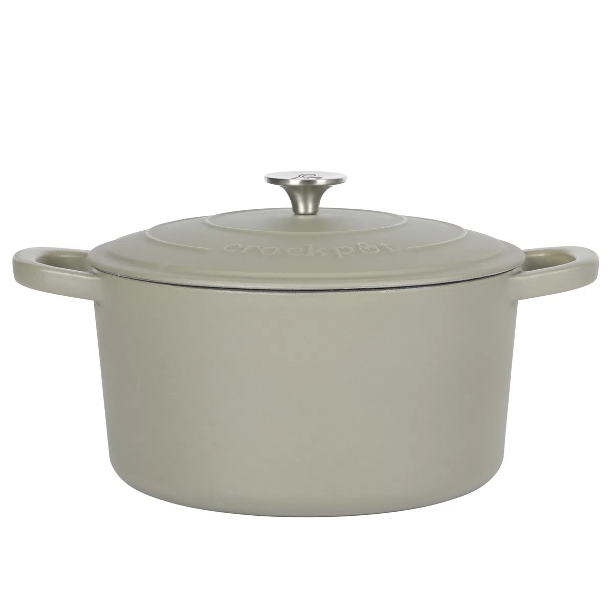 Crock Pot Artisan - Pentola da forno olandese rotonda in ghisa, con coperchio, colore: verde opaco