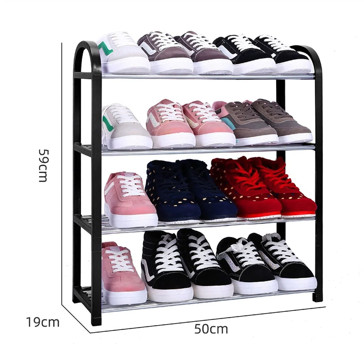 Scaffale per scarpe fai da te in metallo in alluminio, accessori per l'organizzatore della casa, portascarpe