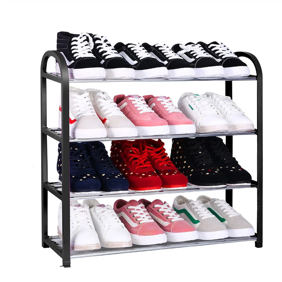 Scaffale per scarpe fai da te in metallo in alluminio, accessori per l'organizzatore della casa, portascarpe