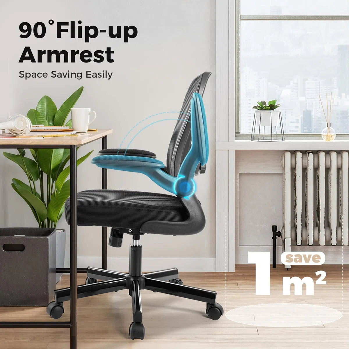 ALPHA HOME Sedia da ufficio ergonomica con supporto lombare