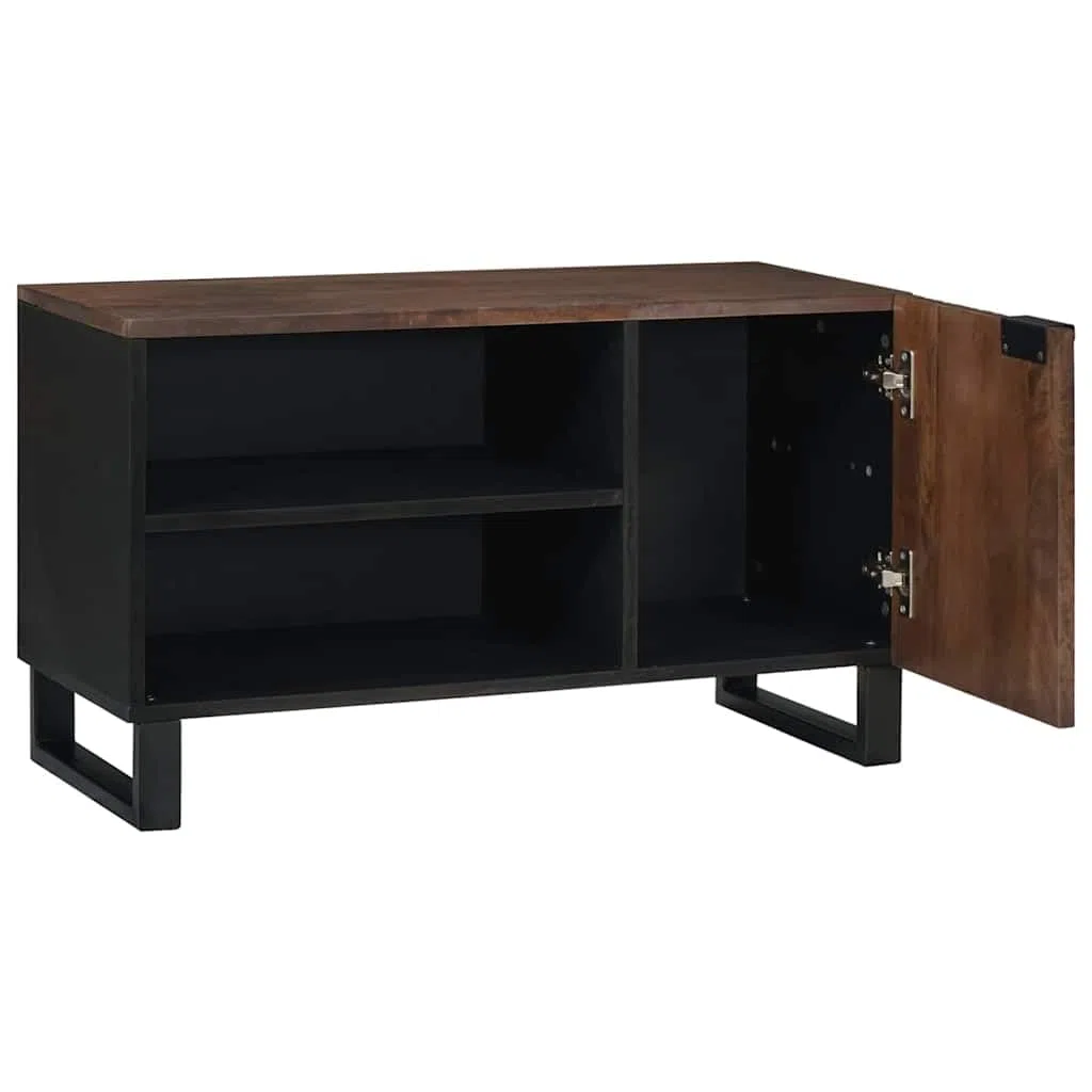 Mobile TV basso in legno di noce, 80 x 33 x 46 cm