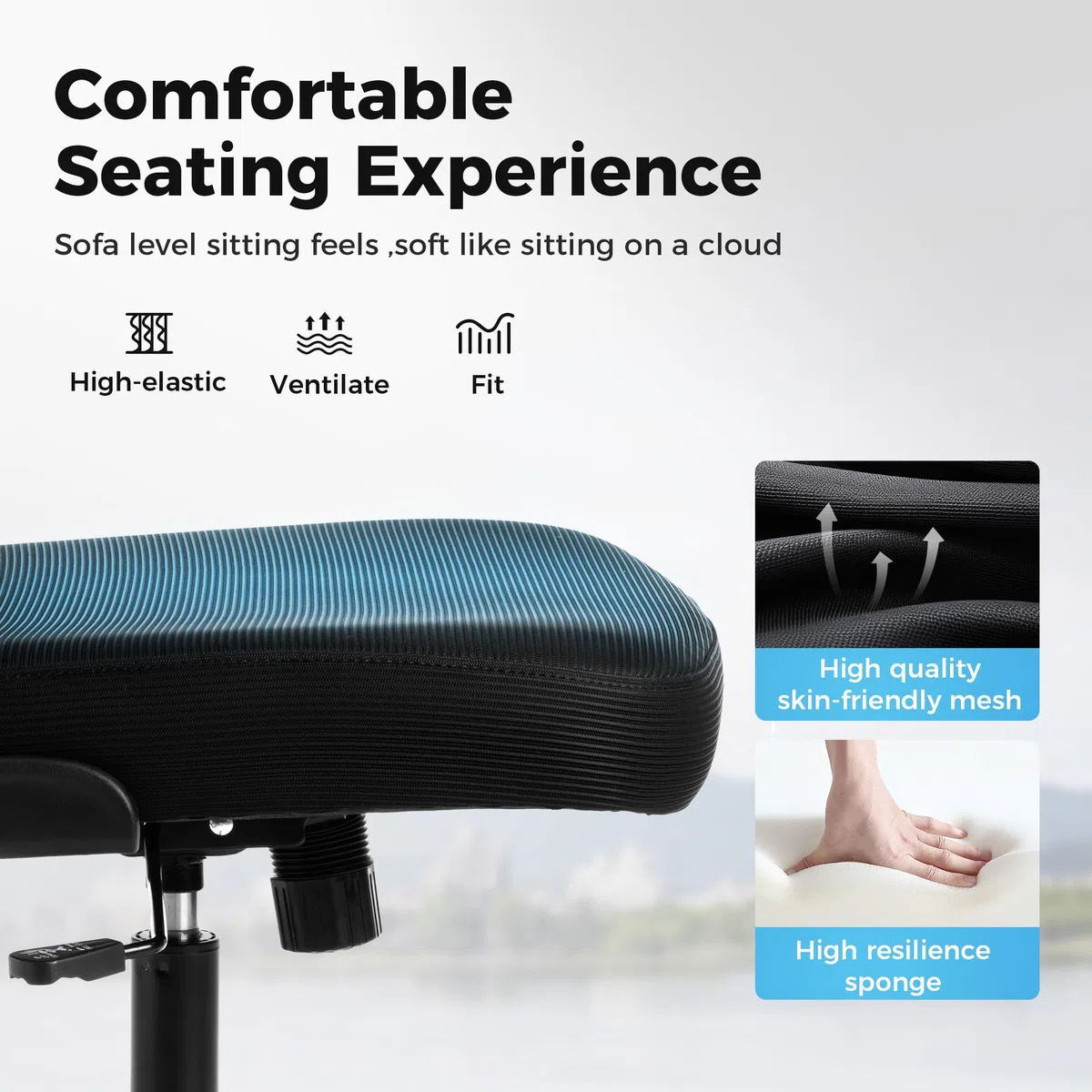 ALPHA HOME Sedia da ufficio ergonomica con supporto lombare