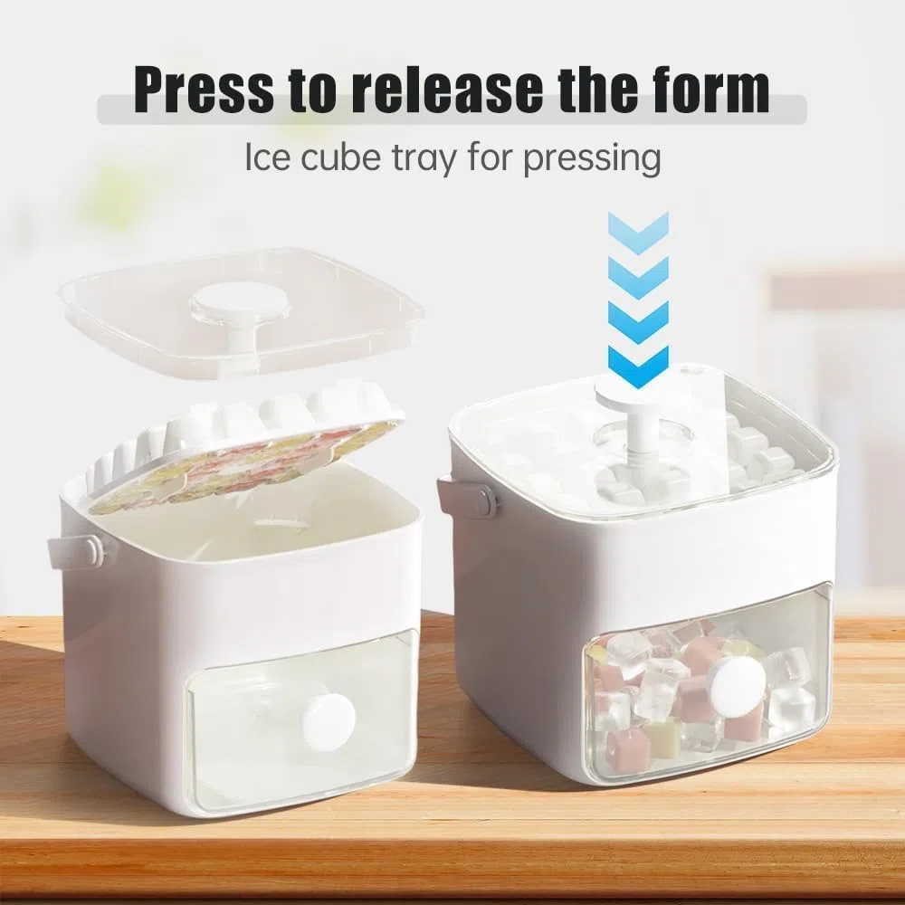 Ice Maker con coperchio Easy Press, 2 in 1, grande capacità