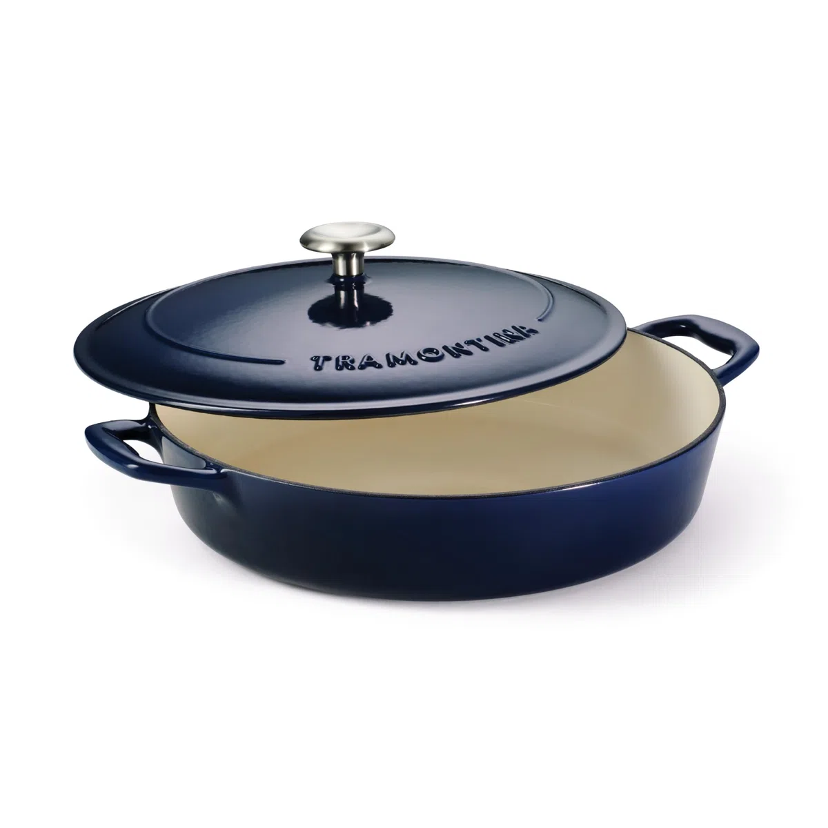 Tramontina Padella Bassa in Ghisa Smaltata Blu Bestow 30 cm 3,8 L