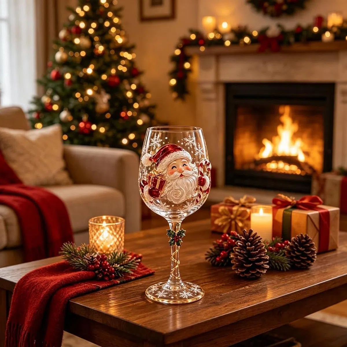 Insieme del contenitore di regalo della collezione di vetro di vino 3D di
