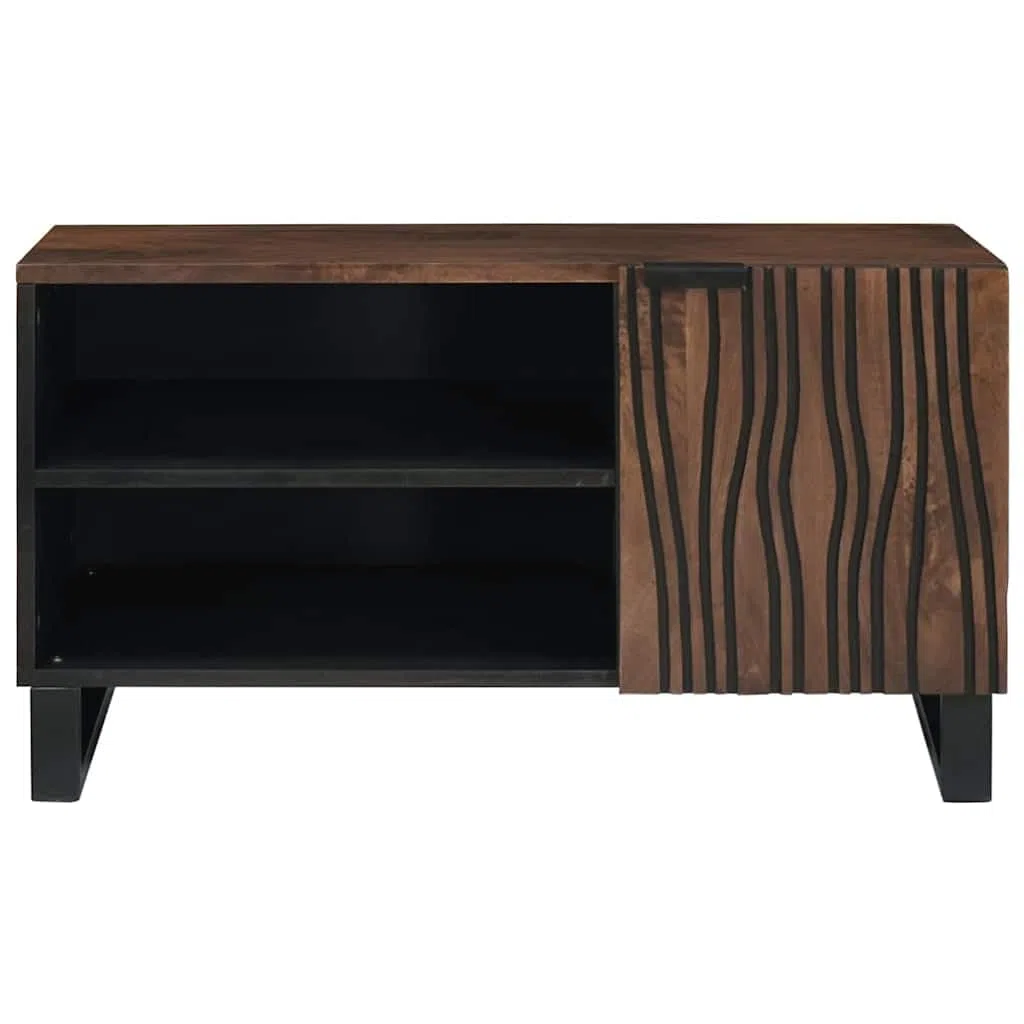 Mobile TV basso in legno di noce, 80 x 33 x 46 cm