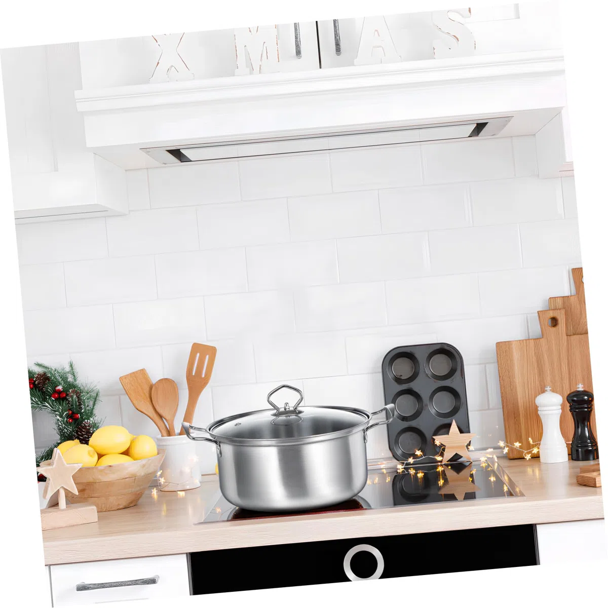 VALICLUD Set Pentole Professionali in Acciaio Inox 5 Pezzi con Coperchi