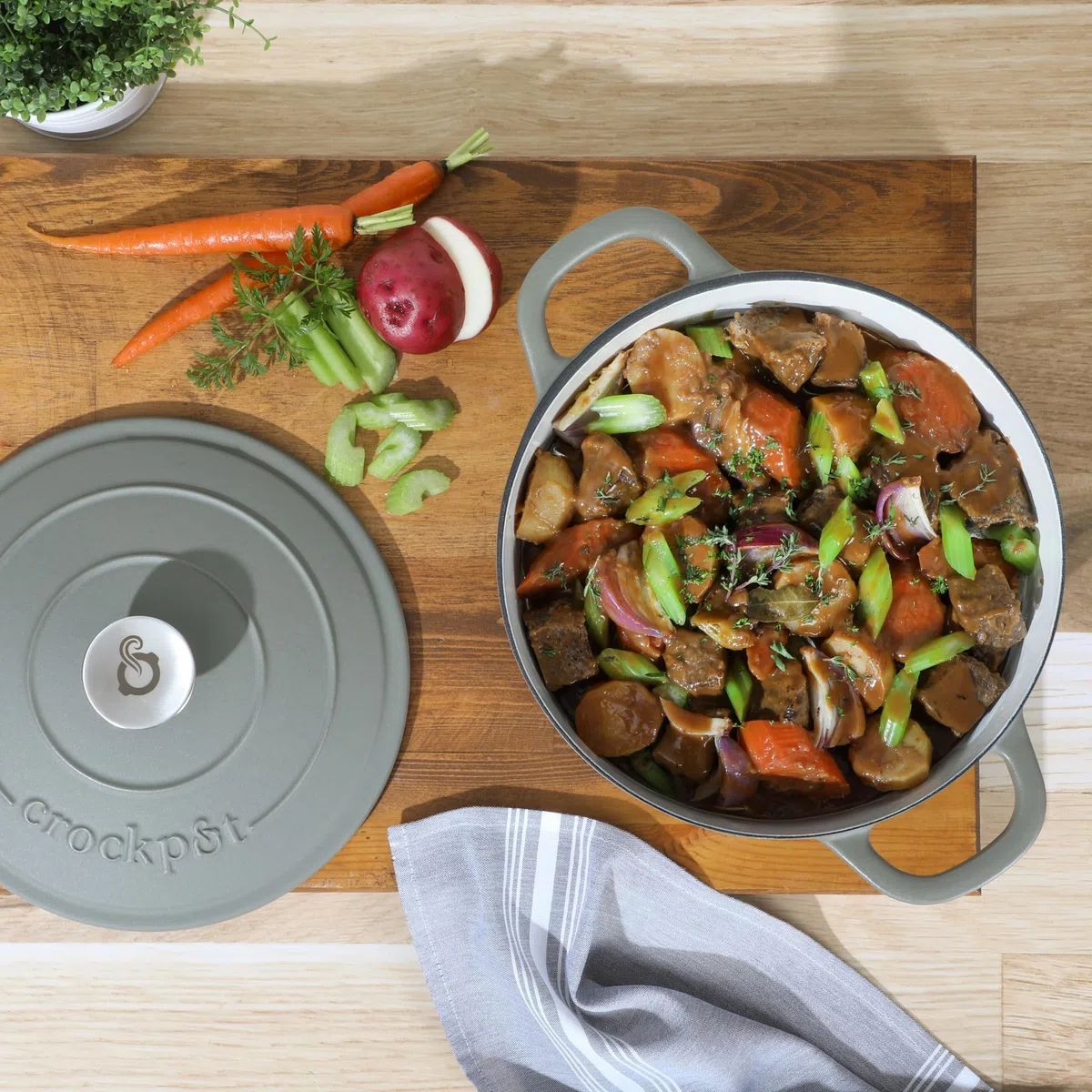 Crock Pot Artisan - Pentola da forno olandese rotonda in ghisa, con coperchio, colore: verde opaco