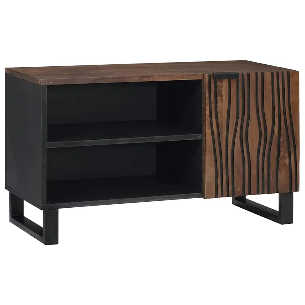 Mobile TV basso in legno di noce, 80 x 33 x 46 cm